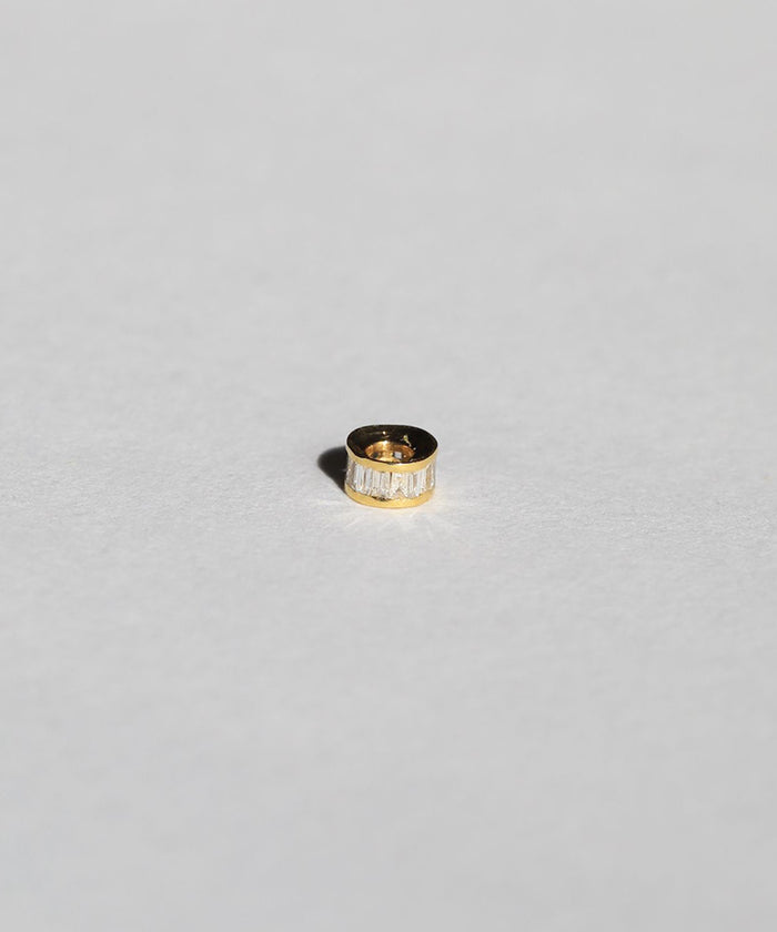 white diamond barrel pendant 14k yellow gold Brooklyn New York