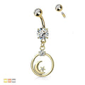 Moon Star Dangle Belly Bar 14G-My Body Piercing Jewellery