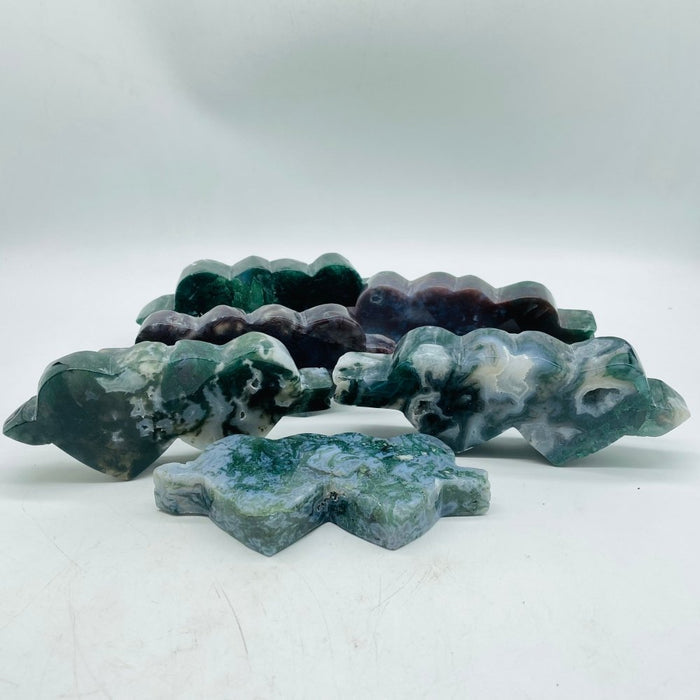 Moss Agate Double Heart Wholesale -Wholesale Crystals