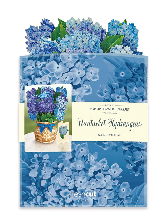 Nantucket Hydrangeas Pop-Up Card - Mildred Hoit