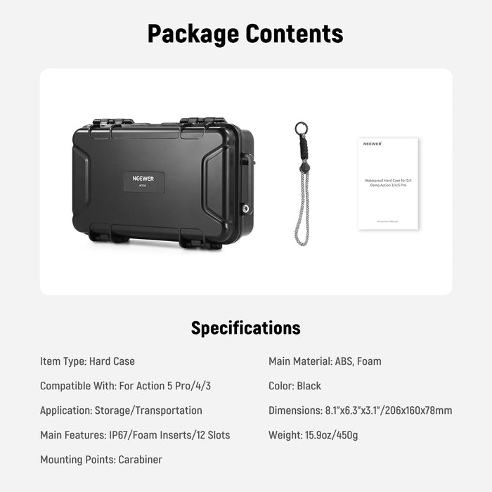 Package Contents of the NEEWER AC031 Hard Case kit