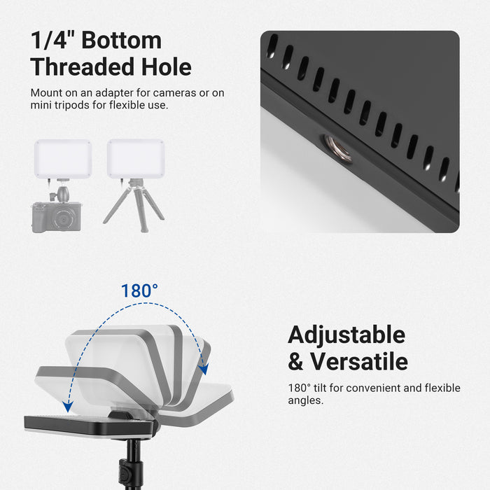 NEEWER BASICS BP132 2 Pack LED Video Light Panel Lighting Kit