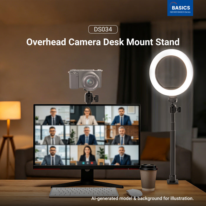 NEEWER BASICS DS034 Camera Desk Mount Stand with C Clamp & Phone Holder