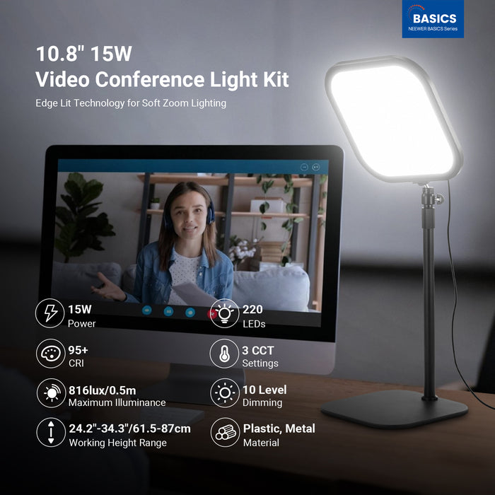 The desk light with 220 bi color LEDs offers up to 816lux/0.5m