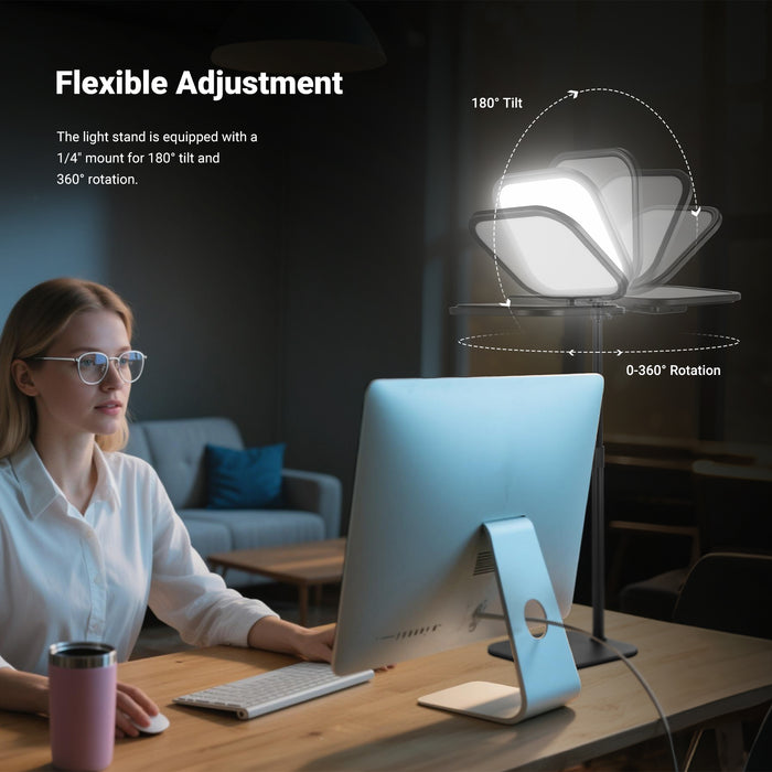 The light stand is equipped with a 1/4"  mount.