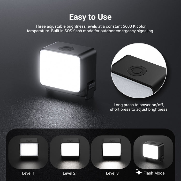 NEEWER BASICS M28 Magnetic Vlogging Light For DJI Osmo Nano/Action 6
