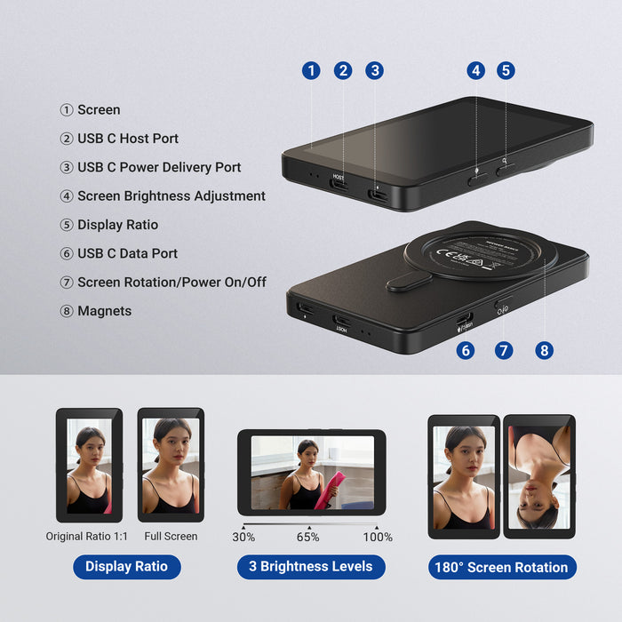 Features of the NEEWER M4C Magnetic Phone Vlog Selfie Monitor Screen