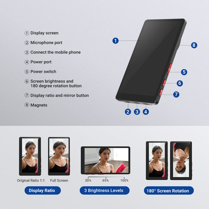 NEEWER BASICS M4U 4" Magnetic Metal Vlog Selfie Monitor Screen For iPhone