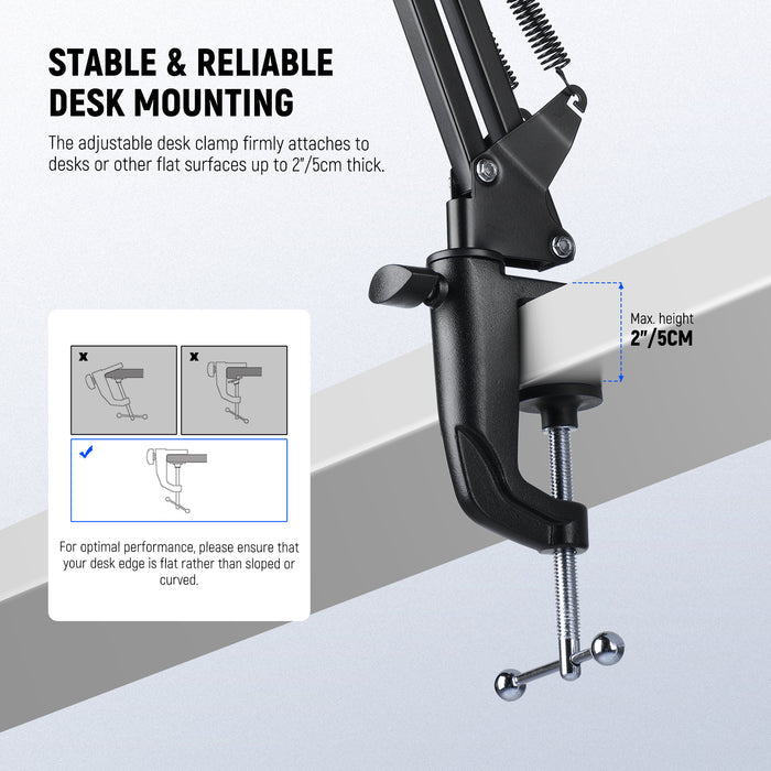 stable and reliable desk mounting