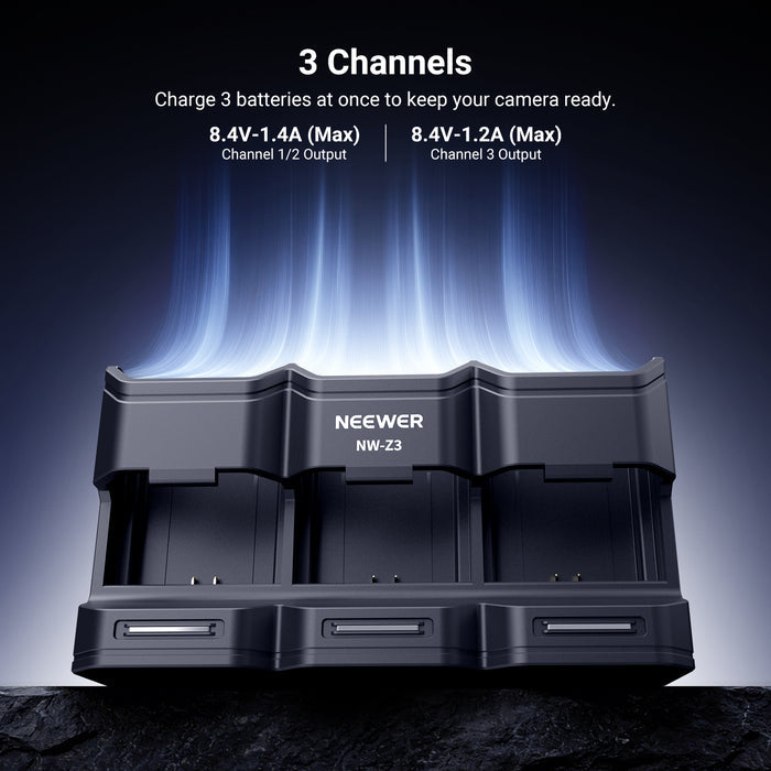 NEEWER BASICS NW-Z3 3 Slot USB Battery Charger for NP-FZ100