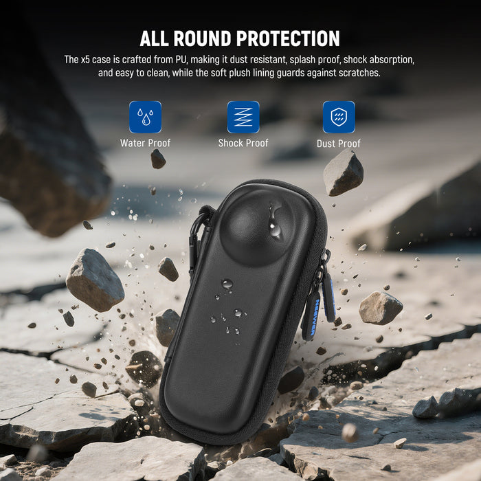 The x5 case is crafted from PU, making it dust resistant