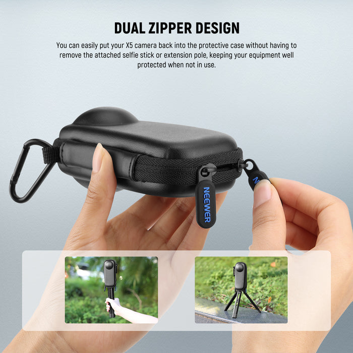 You can easily put your X5 camera back into the protective case