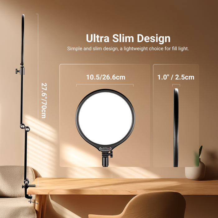NEEWER R10 Desk Streaming Light is ultra slim.