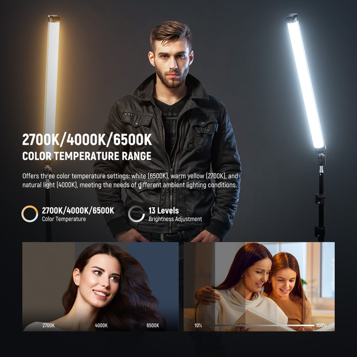 CCT mode provides three color temperatures, white (6500K), yellow (2700K), and natural light (4000K)