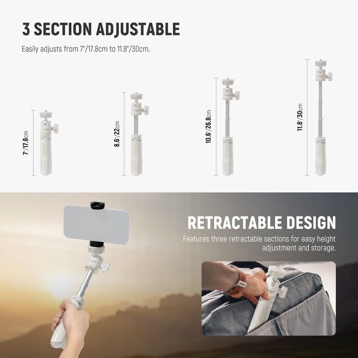 NEEWER TP43 Mini Desktop Tripod is easily adjusted.