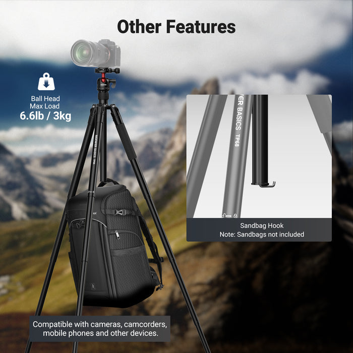 NEEWER BASICS TP68 57" Camera Tripod Monopod