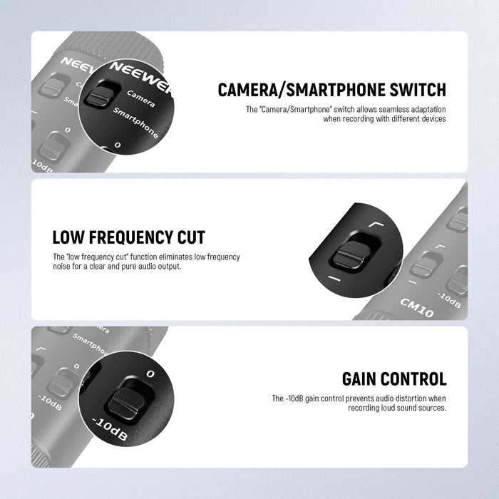 NEEWER CM10 Plug & Play 3.5mm TRRS Lavalier Microphone for Camera/Smartphone