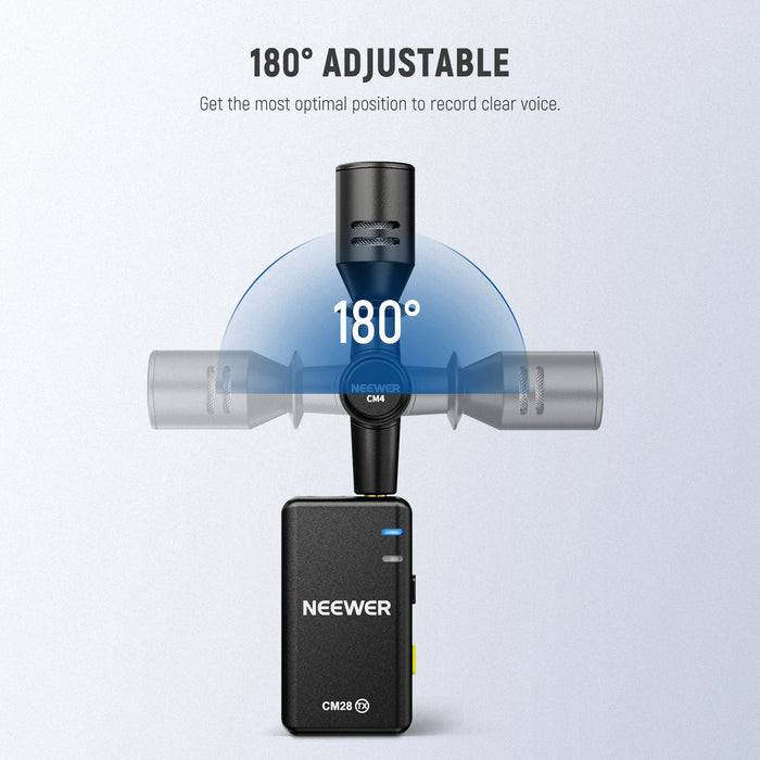 NEEWER CM4 3.5mm TRS Omnidirectional Mini Microphone allows you to get the most optimal position to record clear voice.