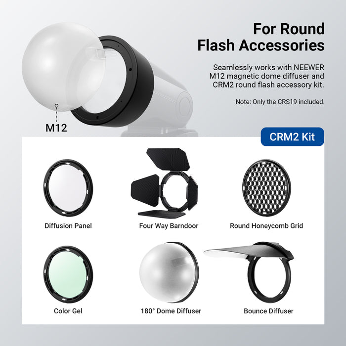 NEEWER CRS19 Silicone Round Flash Head Adapter Ring