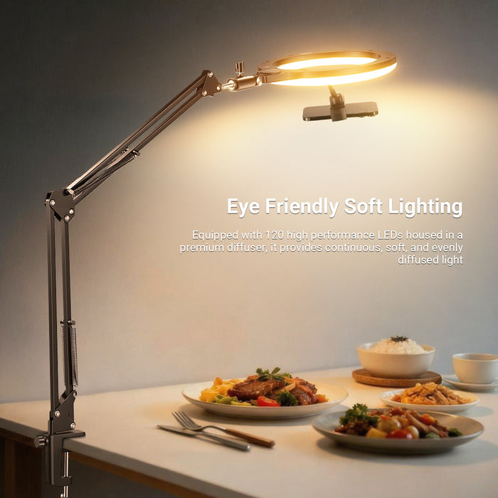 NEEWER N31 Desk Ring Light offers eye friendly soft lighting.