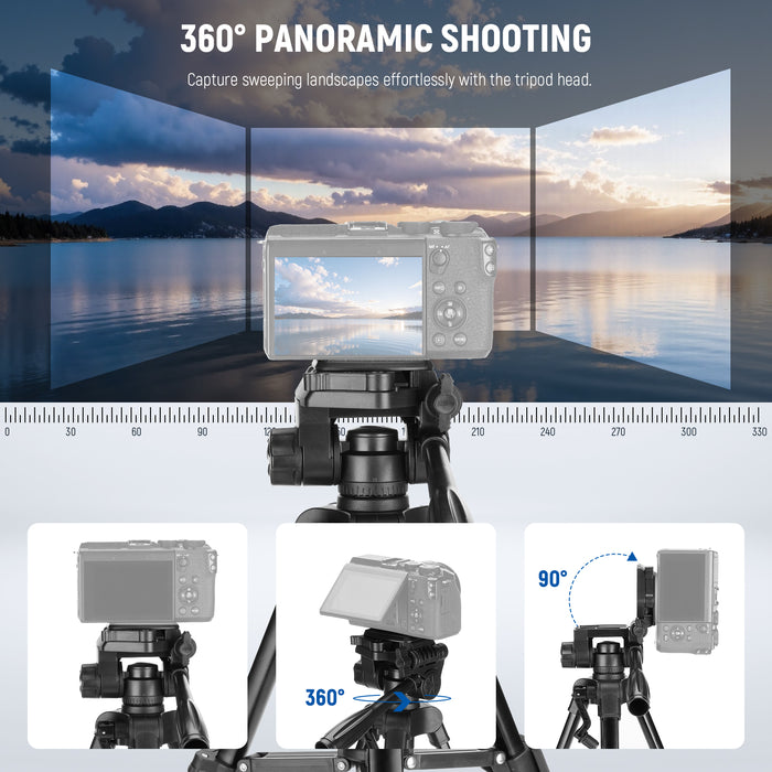 NEEWER TP52 Mini Desk Tripod features 360° rotating feet