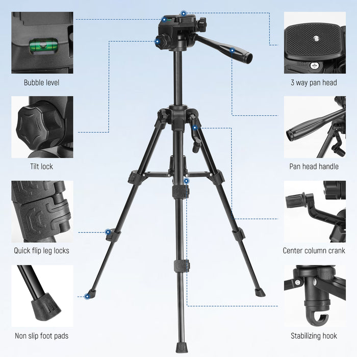 Product details of the NEEWER TP52 Mini Desk Tripod