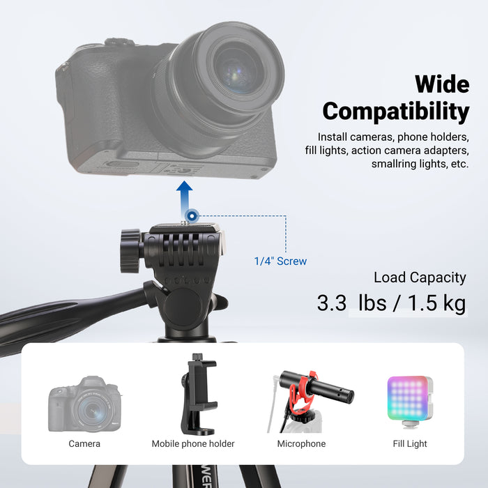 NEEWER ENTRY LEVEL VERSION TP53 57.5" Metal Travel Tripod