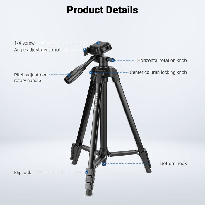 NEEWER ENTRY LEVEL VERSION TP53 57.5" Metal Travel Tripod