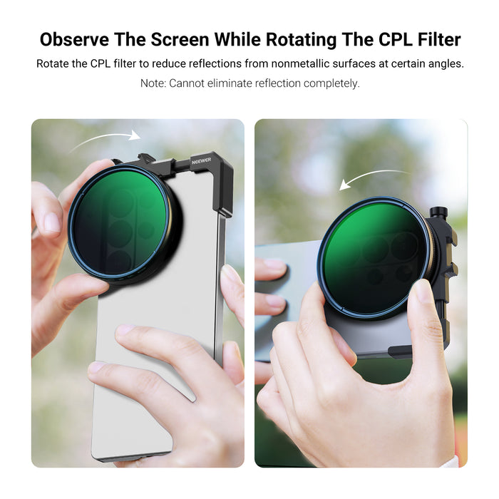 NEEWER FL-112 67mm Phone Filter Holder with Adjustable Clamp