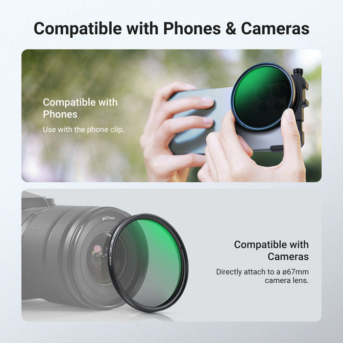 NEEWER FL-112 67mm Phone Filter Holder with Adjustable Clamp