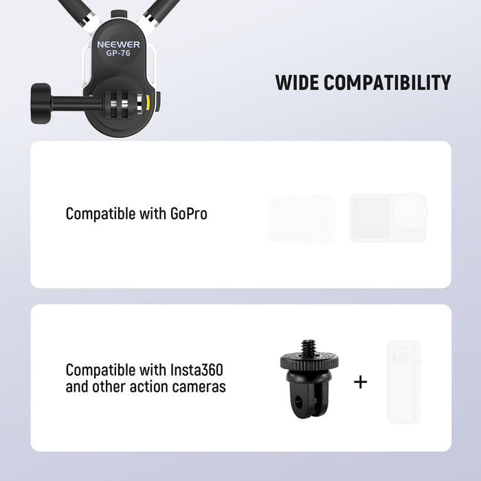 Wide Compatibility of the NEEWER GP-76 Magnetic Neck Mount