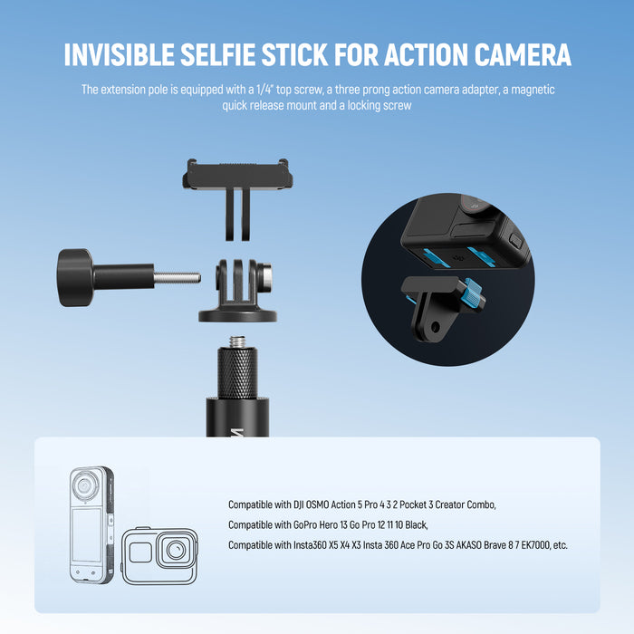 NEEWER GP-84/GP-85/GP-86 Extension Rod Kit for Action Camera