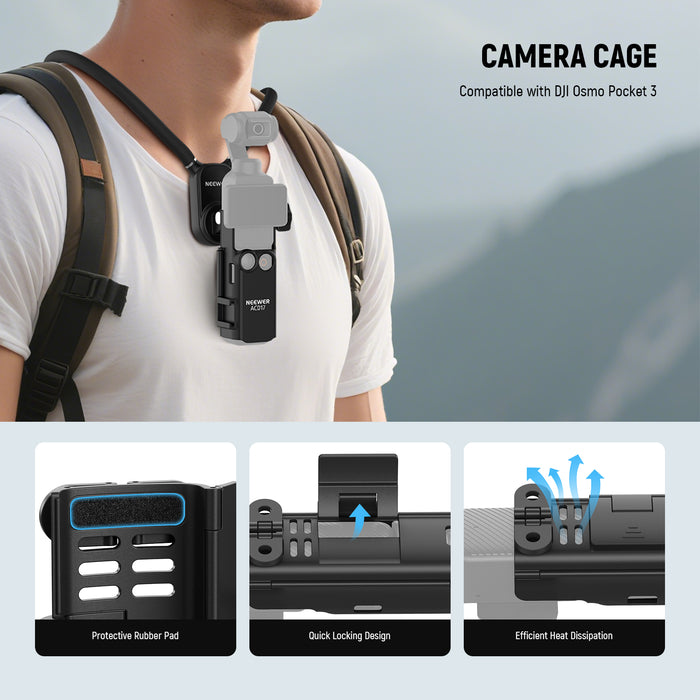NEEWER GP39 Magnetic Action Camera Neck Mount Kit includes a camera cage.