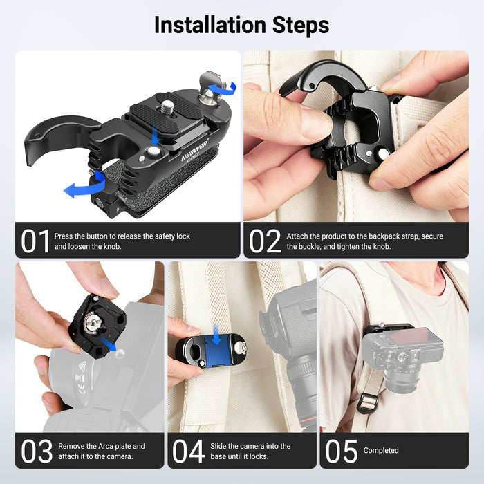 NEEWER GP67 Backpack Camera Clip Mount