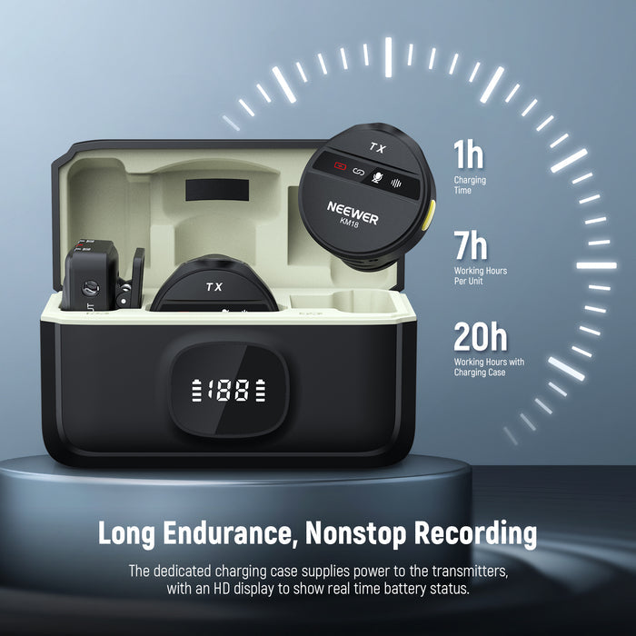 NEEWER KM18 Wireless Microphone System for Camera/Smartphone/PC