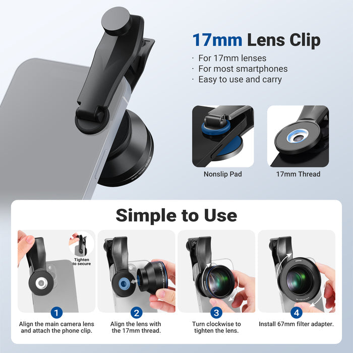 NEEWER LS-26 PRO Clip On 105mm Macro Phone Lens Kit