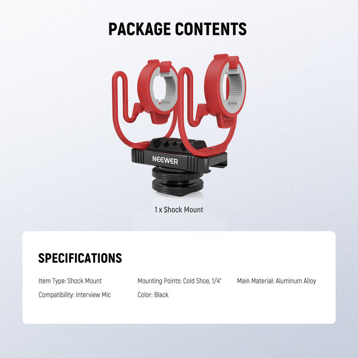 Package Contents of the NEEWER MH1 Microphone Shock Mount Kit