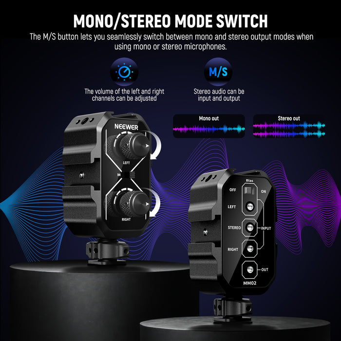 NEEWER MM01/MM02 Dual Channel Audio Mixer for Camera & Microphone