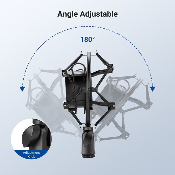NEEWER MS043 Microphone Shock Mount is adjustable.