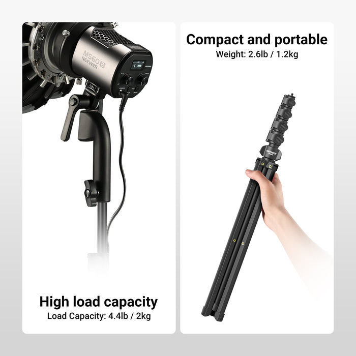 NEEWER MS046 Microphone Floor Stand supports up to 4.4 lb (2 kg) vertically for a secure mic position.