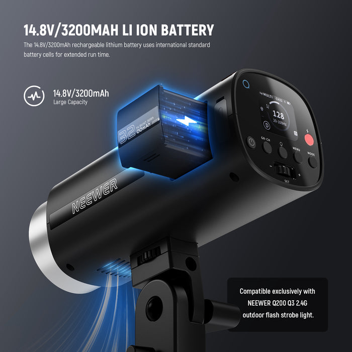 NEEWER NB-Q200 14.8V/3200mAh Replacement Li ion Battery for  Q200 Q3