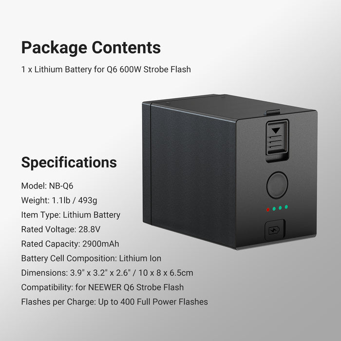 NEEWER NB-Q6 Lithium Battery For Q6