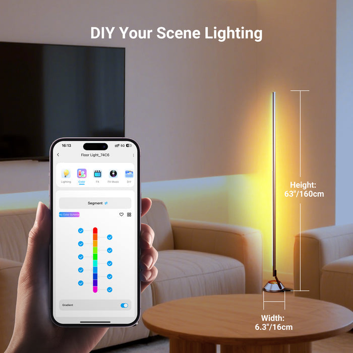 NEEWER NF01 1500lm Smart RGBW Corner Floor Lamp
