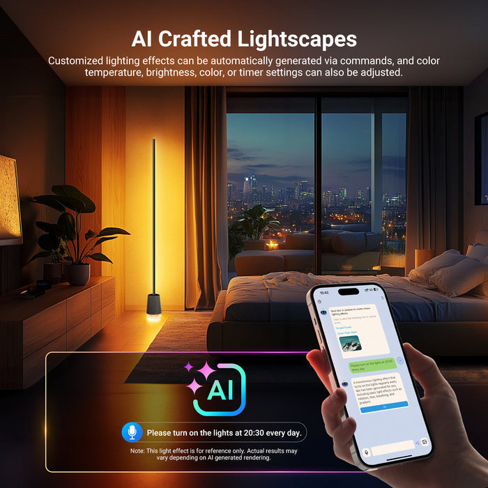 NEEWER NF06 RGBCW Smart LED Floor Lamp offers customized lighting effects.