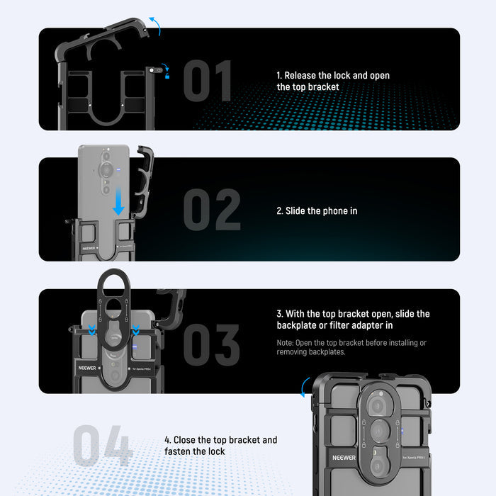 NEEWER PA086/PA087 Phone Cage Compatible with Sony Xperia PRO-I / Xperia 1 V