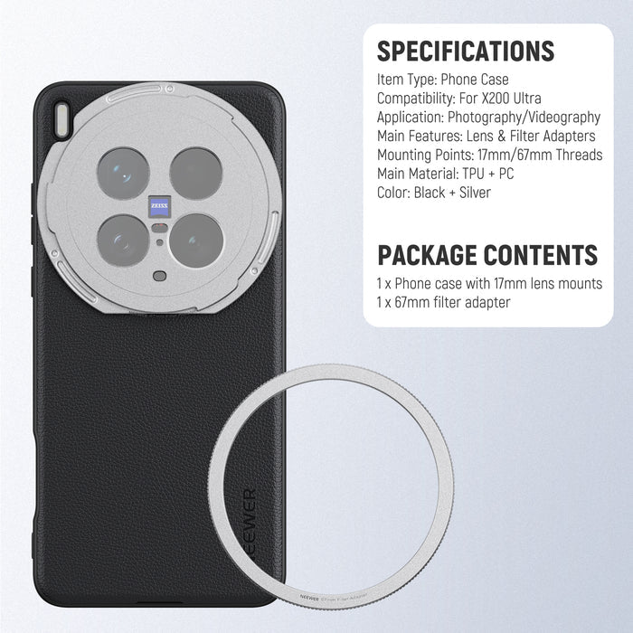 Specifications of the NEEWER PA115 Phone Case For VIVO X200 Ultra