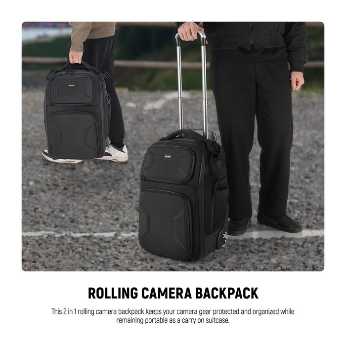 NEEWER PB027 is a rolling camera backpack.