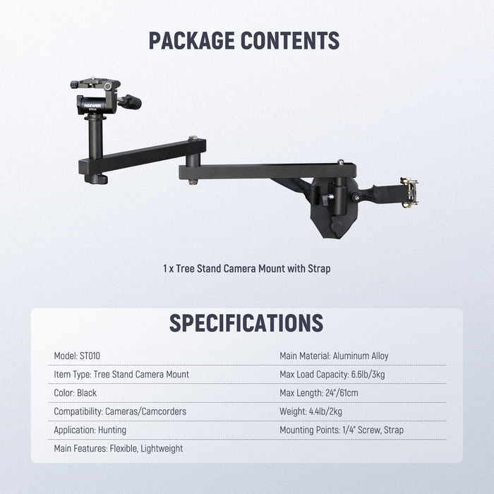 Package Contents of the NEEWER ST010 24" Tree Stand Mount