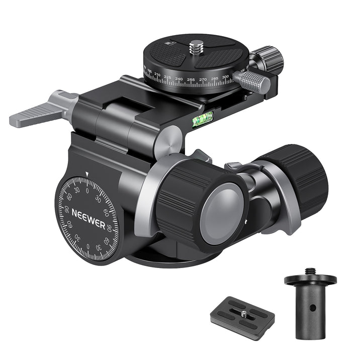 NEEWER TH14 2 Way Geared Tripod Head with QR Plate