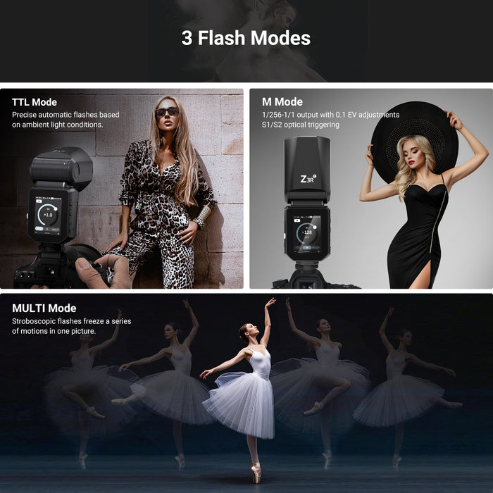 NEEWER Z3R 100Ws 2.4G TTL Round Head Flash Speedlite